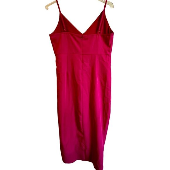 Aigeman Spaghetti Strap V Neck Front Cross Slit Dress Women's Size 12-14 - Picture 6 of 10